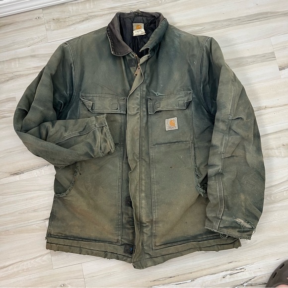 Carhartt Other - Carhartt Vintage Distressed Thrashed Chore Work Coat C03